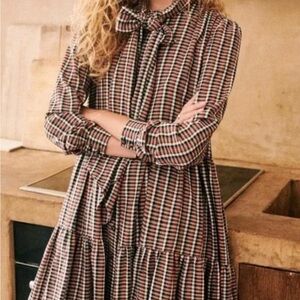 Sézane Dress - Robe Selena – Carreaux Lurex – Size 44